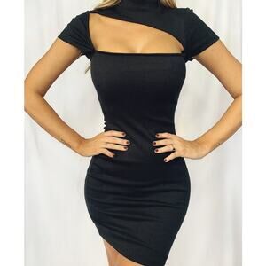 NEW Tiger Mist Bambie Dress Black Mini Bodycon Cut Out Size XS Night Out Club